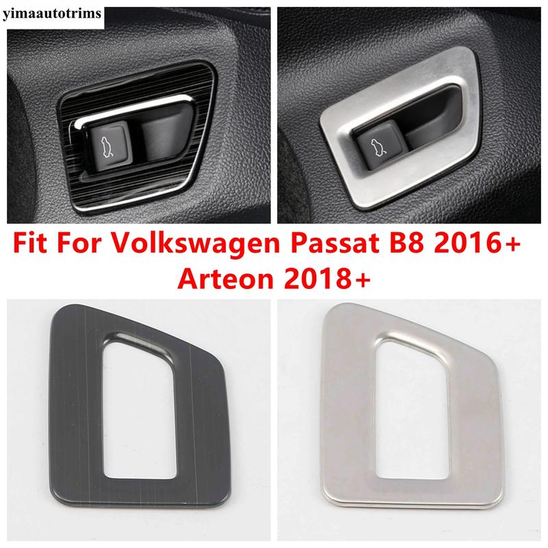 Car Rear Trunk Tail Box Switch Button Frame Cover Trim Accessories Fit For Volkswagen Arteon 2018 - 2024 / Passat B8 2016 - 2018