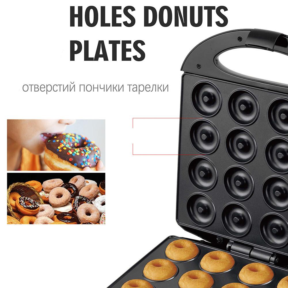 1400W Large Size 16 Hole Round Cake Machine Household Breakfast Electric Pancake Maker Double-sided Heating Donut Maker