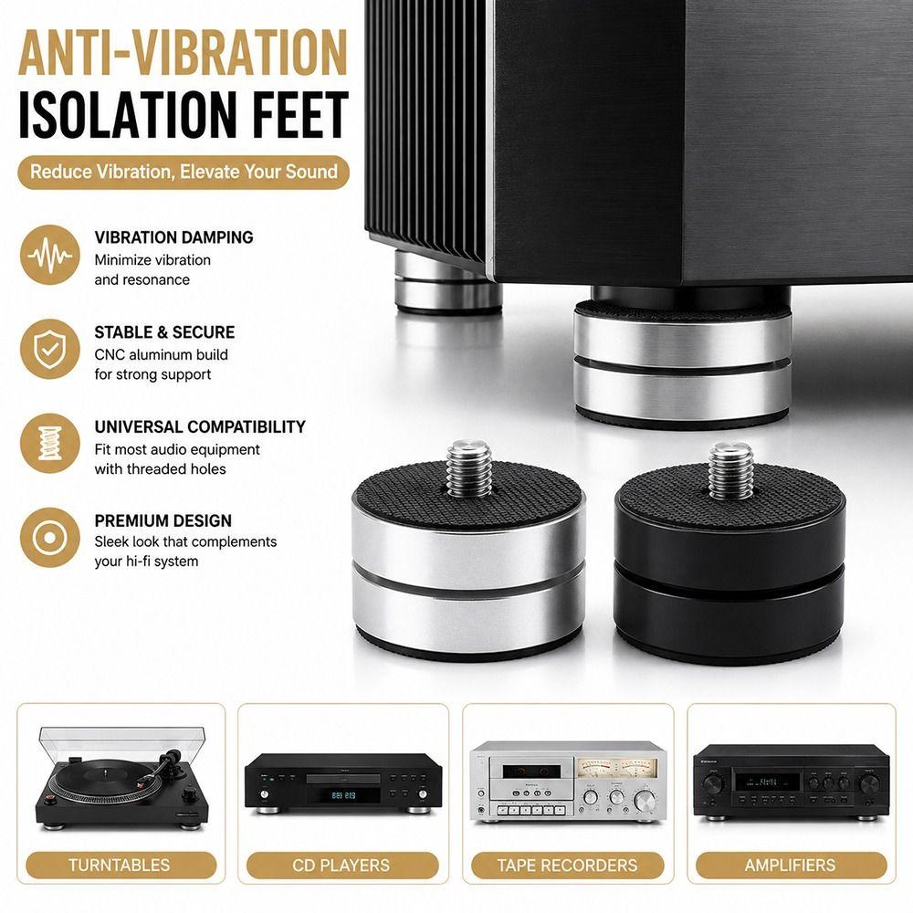 1Pcs Aluminum Magnesium Alloy HiFi Audio Isolation Feet for Speaker Amplifier DAC