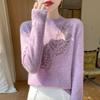 Women's Cashmere Sweater Qinghe Cashmere 30% Cashmere 70% Wool Autumn and Winter Pullover Warm and Fashionable