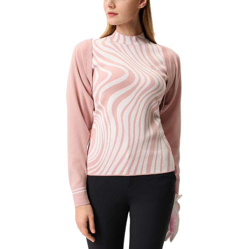 FILA Golf Series Fashion Comfortable Soft Skin-Friendly Knitwear 2-Piece Set Women tops Light-Bean-Paste A11W515407F-PK