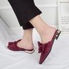Fashion Low Heel Shoes Pointed Toe Slides Original New Style Casual Shoe 2025 Luxury Slip-resistant Women's Slippers and Ladies Sandals