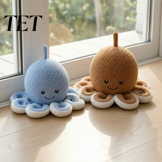 Child Proof Door Stop Plush Octopus Decorative Doorstop, Weighted Fabric Stopper for Home Marine Themed Wedge Office, Ocean Animal Floor Holder
