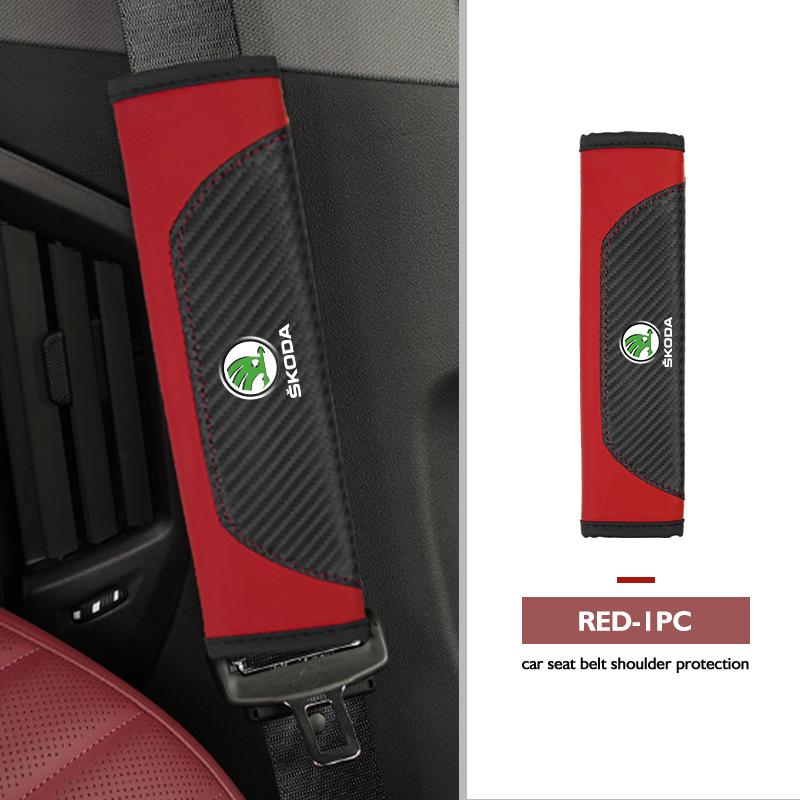 AAABS1 Seat Belt Cover Car Styling Cotton Safety Shoulder Protector Auto Accessories For Skoda Kamiq Karoq Octavia 2 3 Rapid Scala Kami