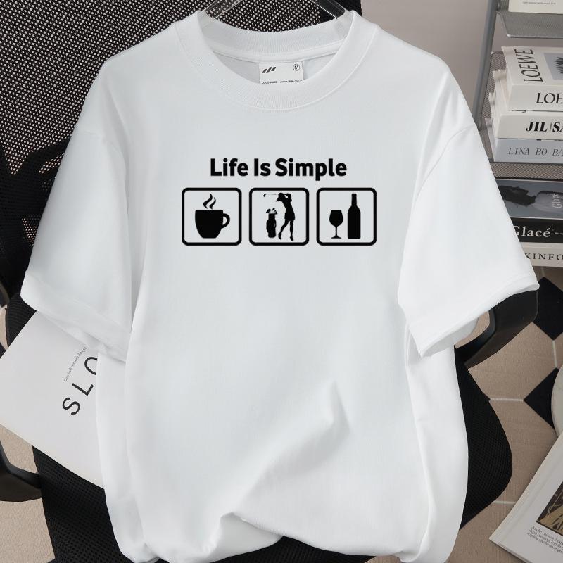 Unisex Golf Print Pure Cotton Short-Sleeve T-Shirt