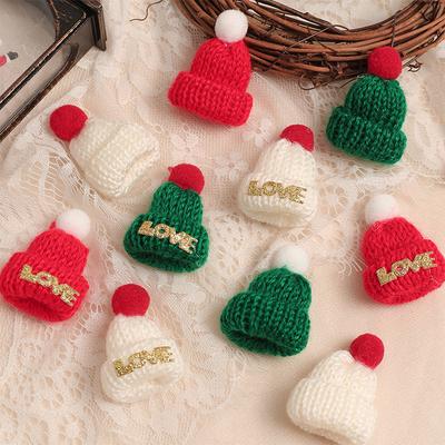 3.5*5CM Mini Strickmütze Mini Puppenhut Wollmütze Weihnachtsbaumschmuck Heimparty Geschenk 2025 DIY Kunst- und Handwerksbedarf