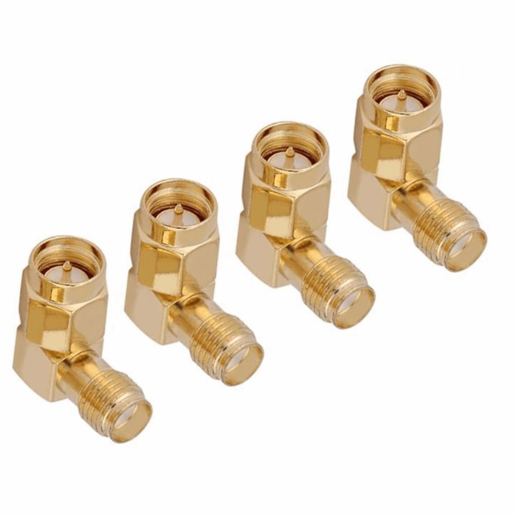 

4PCS 90 Degree SMA Male To Female Adapter Gold Plated Contacts Right Angle Design Connection Adapter Right Angle Connector