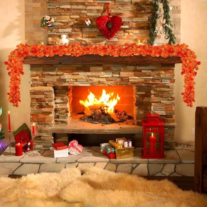 1/30pcs Artificial Maple Leaves Hanging Vine Fall Leaf Garland Autumn Fake Plants Christmas Wedding Party Home Garden Decoration