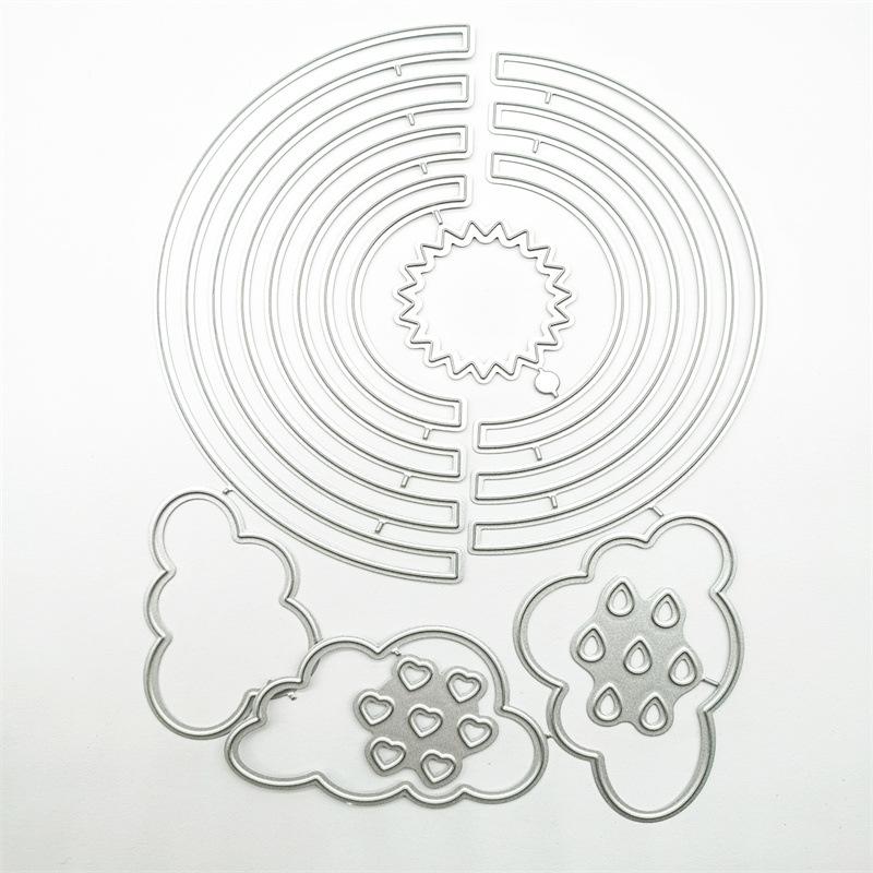 Frumoși curcubeu și nori metal șablon gofrare tăiere matrițe pentru bricolaj Scrapbooking hârtie card gaufrare decor artizanat