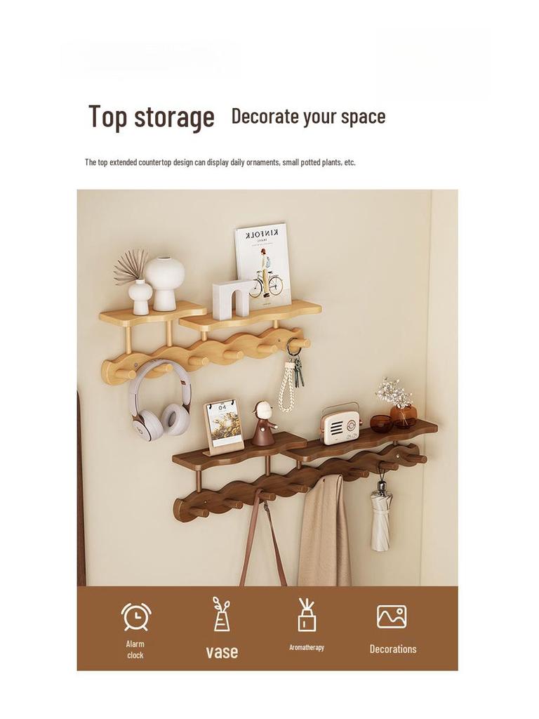 High-Quality Wall-Mounted Entryway Coat Rack with Key Holder and Hanging Hooks for Bags
