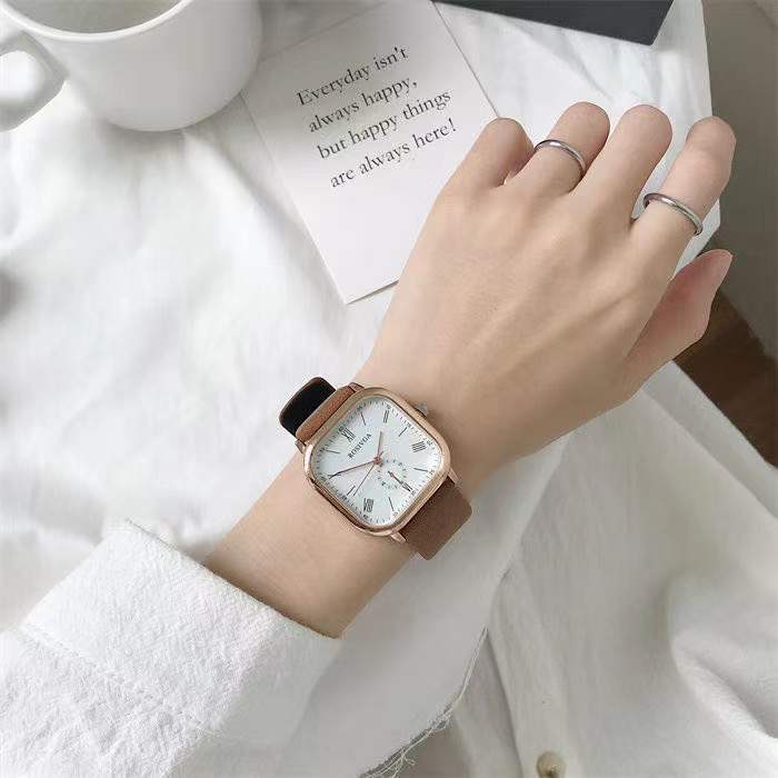 Fashion Square Big Dial Quartz Watch for Men Women New Black Men's Wristwatches Simple Sports Couple Watches Student Watch Gifts
