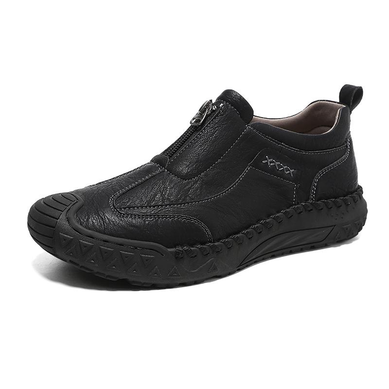

Fashion Men Leather Businenss Loafers Handmade Casual Shoes Non-slip Man Driving Walking Shoes Non-Slip Outdoor Hiking Footwear Sneakers 38 чорний