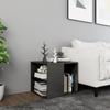 VidaXL Side Table Glossy Grey 50x50x45 Cm Chipboard