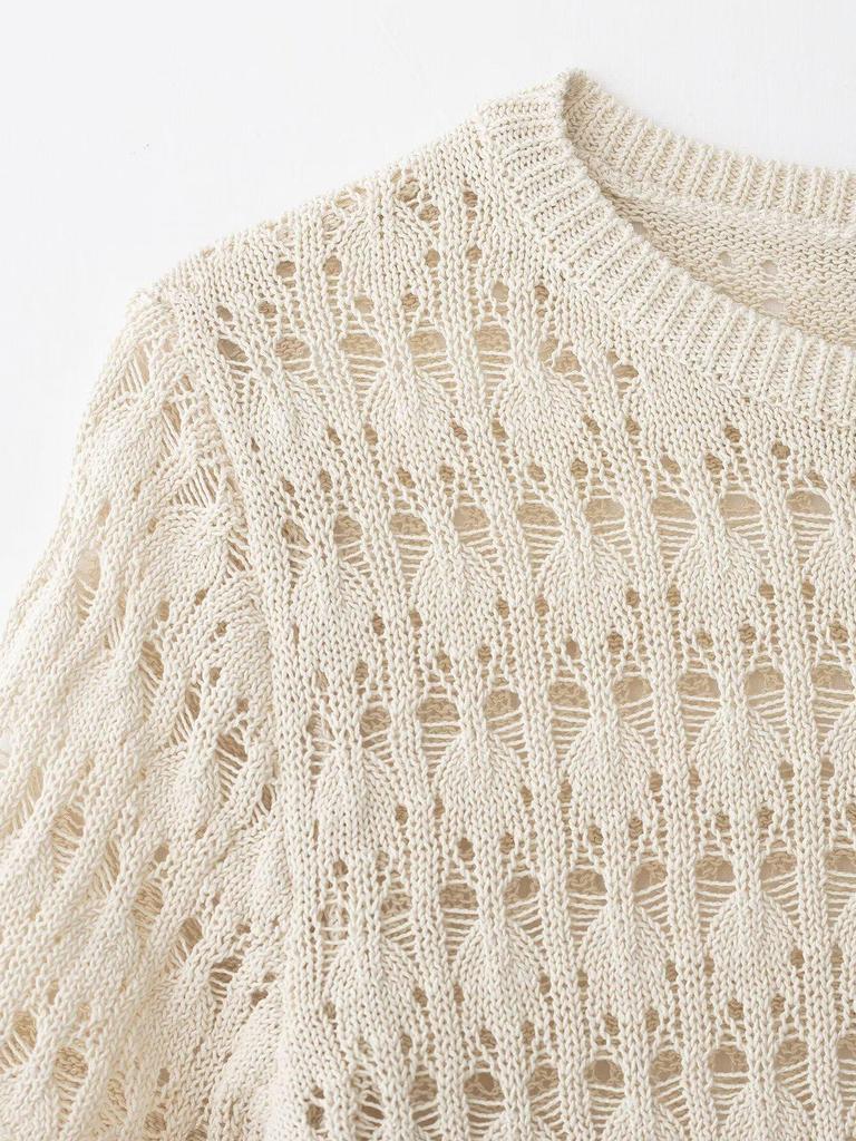 2026 Spring European & American Women's Hollow Knit Top
