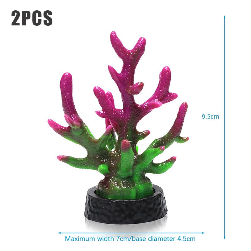2Pcs Creative Simulation Mini Coral Reef Aquarium Ornaments Fish Tank Decorations Home Tank Landscape Decor Accessories Gifts