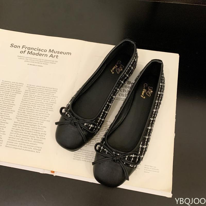 Квадратный носок бабочка бант элегантные простые балетки повседневный комфорт женская обувь на мягкой подошве новая модная универсальная женская обувь 35 чёрный 2870₽