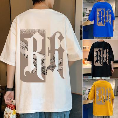 M-8XL Pánské tričko s krátkým rukávem Velké velikosti Písmeno s grafickým potiskem Tričko Pánské Trendy Retro Top s kulatým výstřihem Trendy Retro Trička pro
