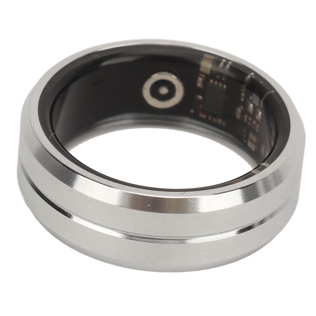 Smart Ring Silver IP68 Waterproof Pedometer Sleep Fitness Monitoring Remote Control Photo Taking Smart Health Tracker