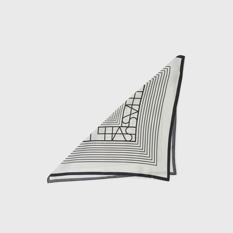 L’H.A.S SIGNATURE SYMBOL silk SCARF SMALL_IVORY