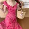 Women's Summer 2026 Retro Print Slim Fit Maxi Dress