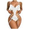 Ladies Erotic Lingerie Sexy Strap Lace Hollow Set Without Steel Rings