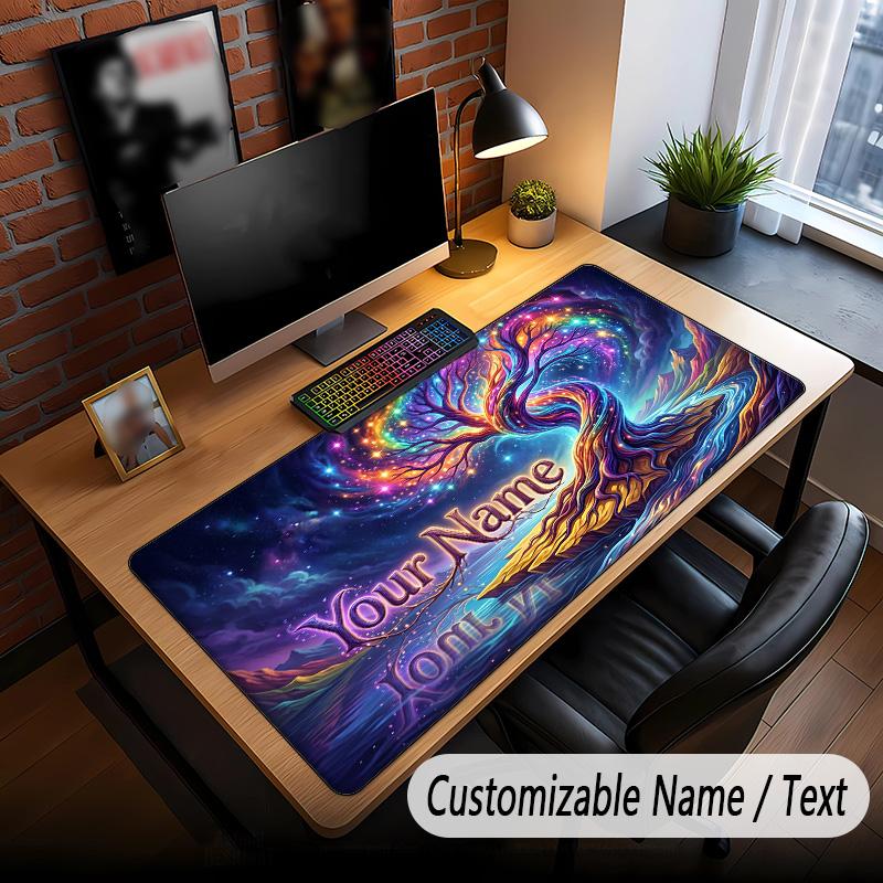 Tree of Life Theme Custom Mouse Pad Personalized With Name Text Customized Desk Mat For Office Home Decor