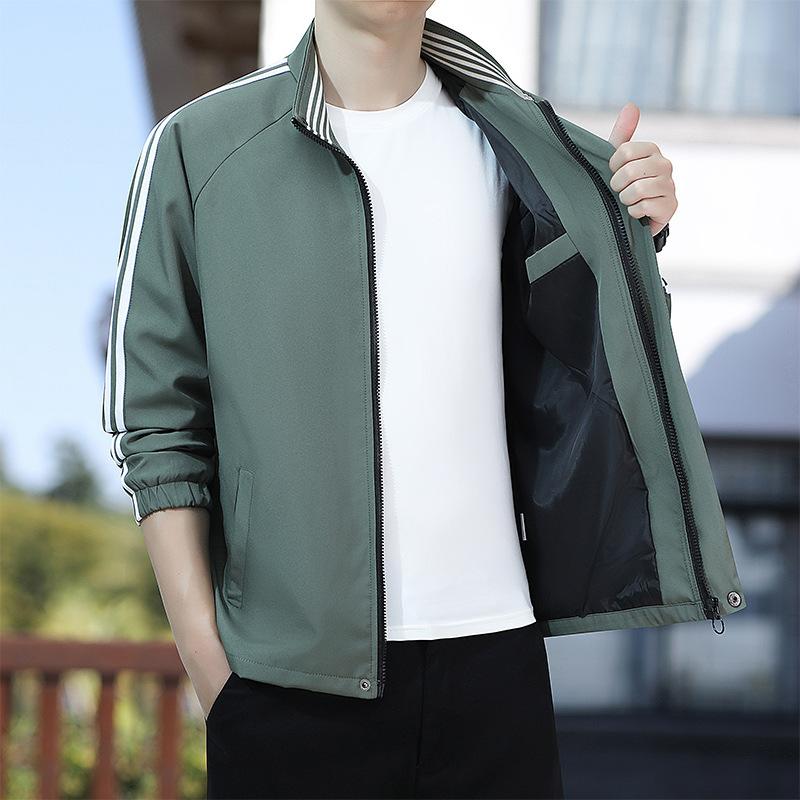 Pánská bunda se stojáčkem Korejská ležérní bunda Pánská minimalistická baseballová bunda