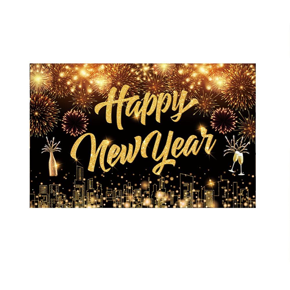 Black Gold 2026 New Year Backdrops Colorful Balloon Photo Background Party Background  Photo Studio