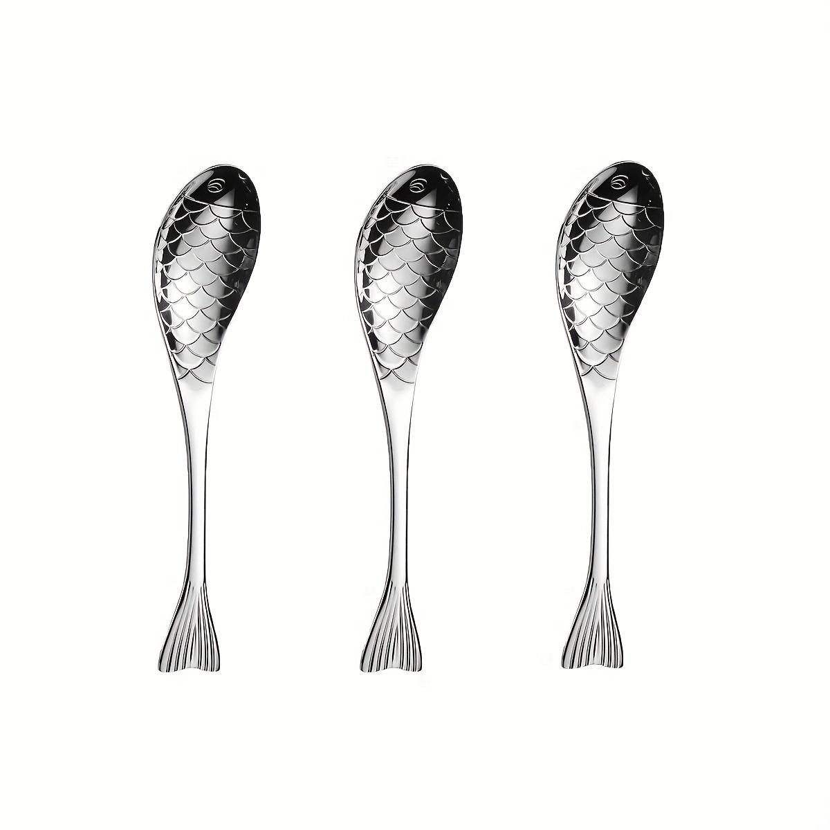 

Набор столовых приборов из нержавеющей стали в форме рыбы, 3/6/12 шт., с изысканными ручками, элегантная ложка для икры, суповая ложка, десертная ложка для дома 3pcs