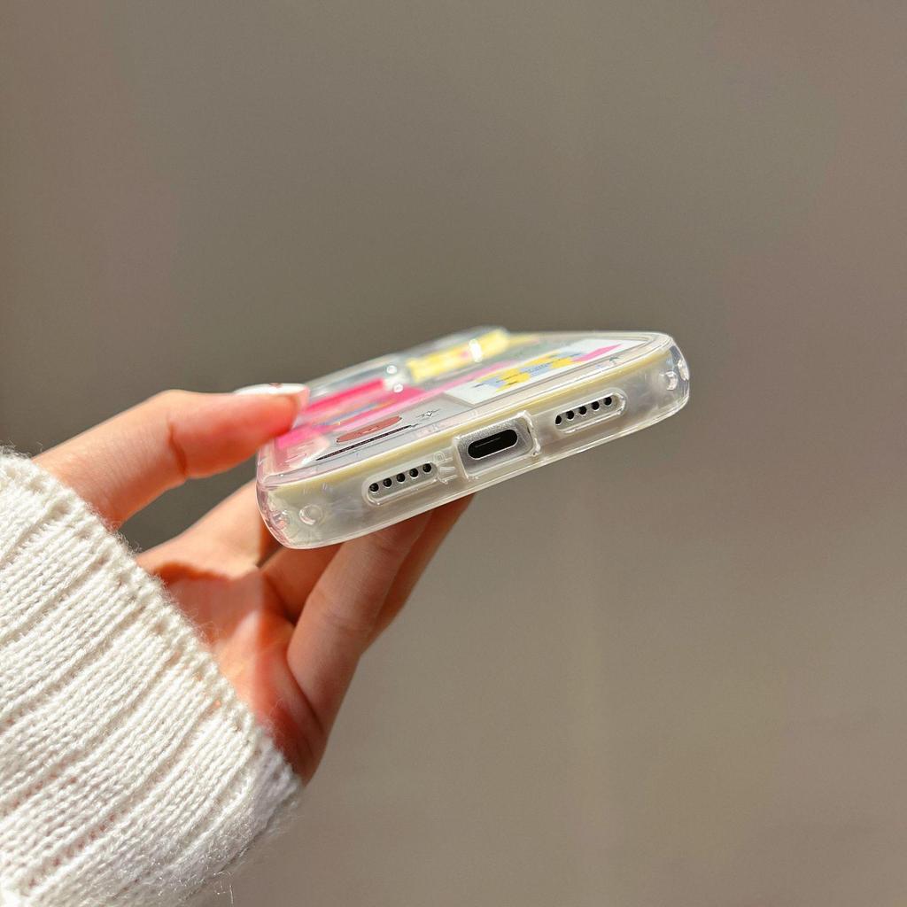 Painted Bear iPhone 16 Pro Max Case: Two-in-One Transparent, Drop-Proof for iPhone 14/15/17