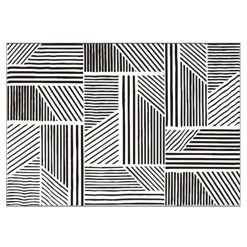 Light Luxury Rugs for Bedroom Black White Plaid Living Room Decoration Carpet Fluffy Soft Study Rug Home Thicken Plush Floor Mat