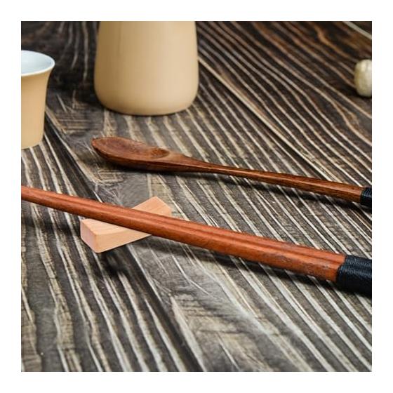 DOITOOL 12PCS Chopstick Rests, Wooden Japanese Style Simple Design Lightweight Portable Chopstick Stand Cutlery Rest for Dining Table Stylish