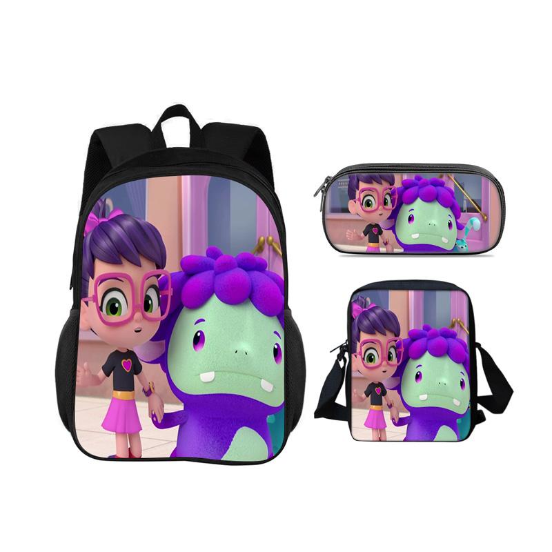 Abby Hatcher Rucksack Federmäppchen Umhängetasche 3-teiliges Set neuer Cartoon-Druck, bestes Geburtstagsgeschenk für Jungen und Mädchen, die zur Schule gehen