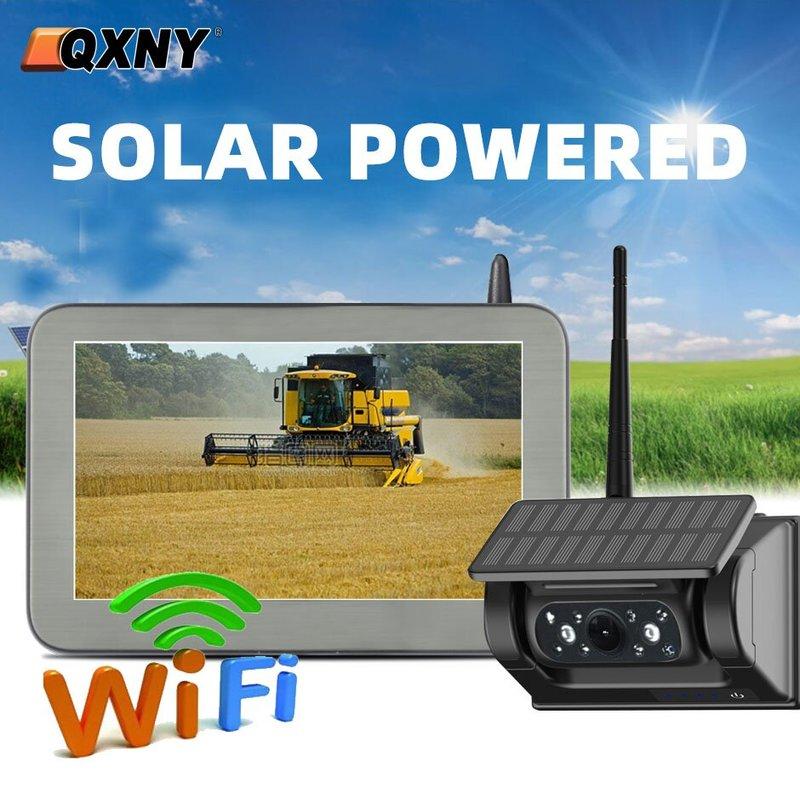 WIFI Wireless Rear View Backup Camera Solar Powered Energy Magnet Reverse Cam with AHD 5"  Monitor for Camper Truck Trailer