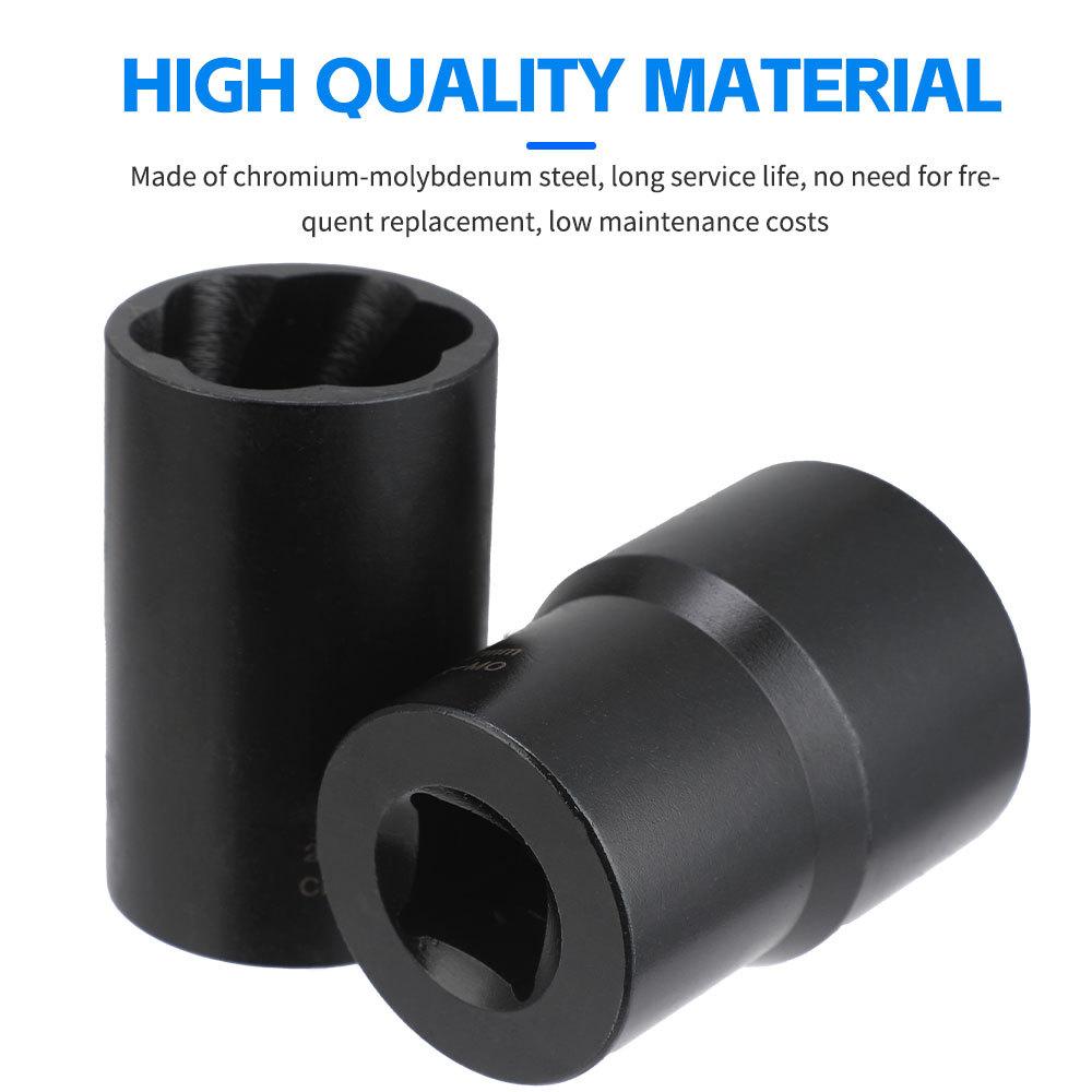 Bolt Extractor Set, 10 Piece Lug Nut Remover Socket Tool, 12Inch Drive Bolt Nut Extractor Kit,