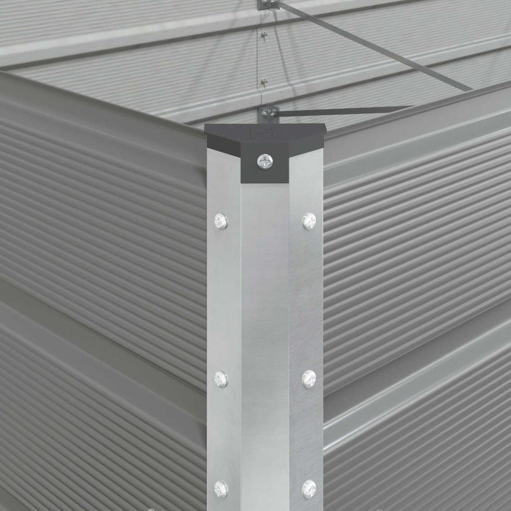 Planter Light Grey 385 X 100 X 45 Cm Galvanized Steel