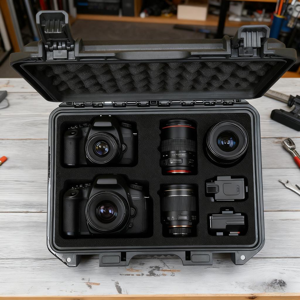 1pc Portable All Weather Waterproof Protective Hard Case, Camera Dry Case with Customizable Foam,for Drones Camera Equipments