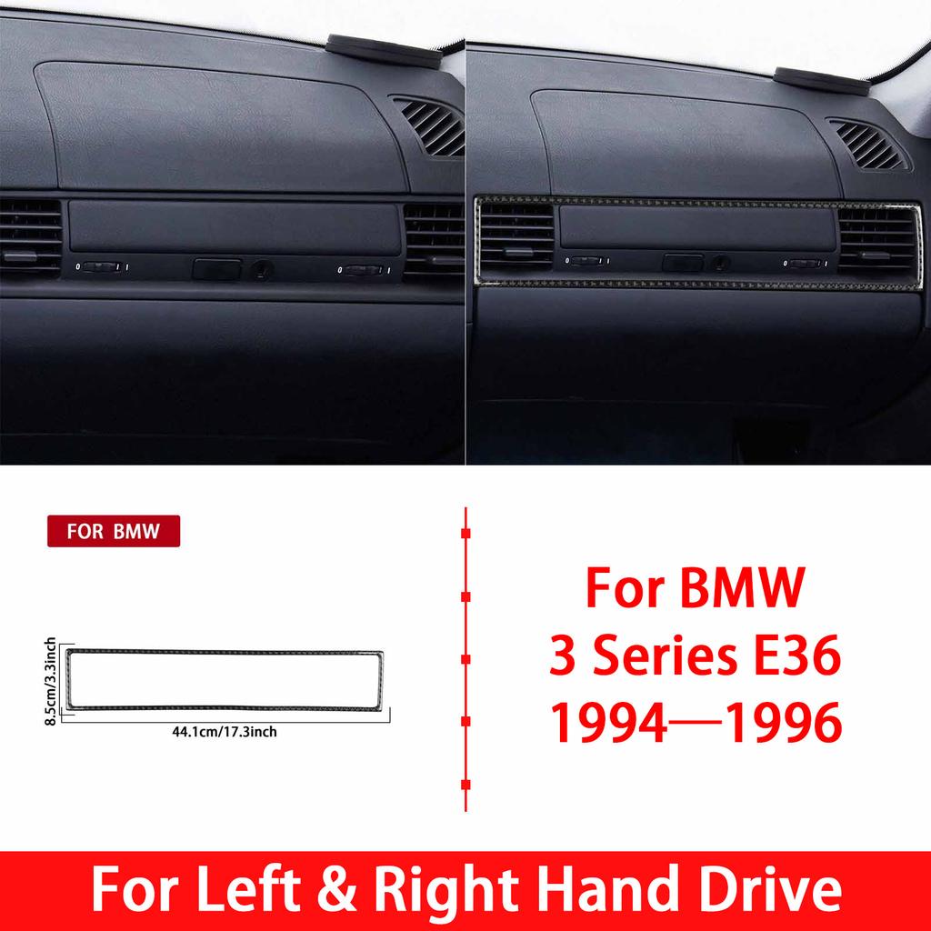 For BMW 3 Series E36 1994 1995 1996 Car Accessories Carbon Fiber Copilot Strip Air Vent Gear Shift Panel Interior Trim Sticker
