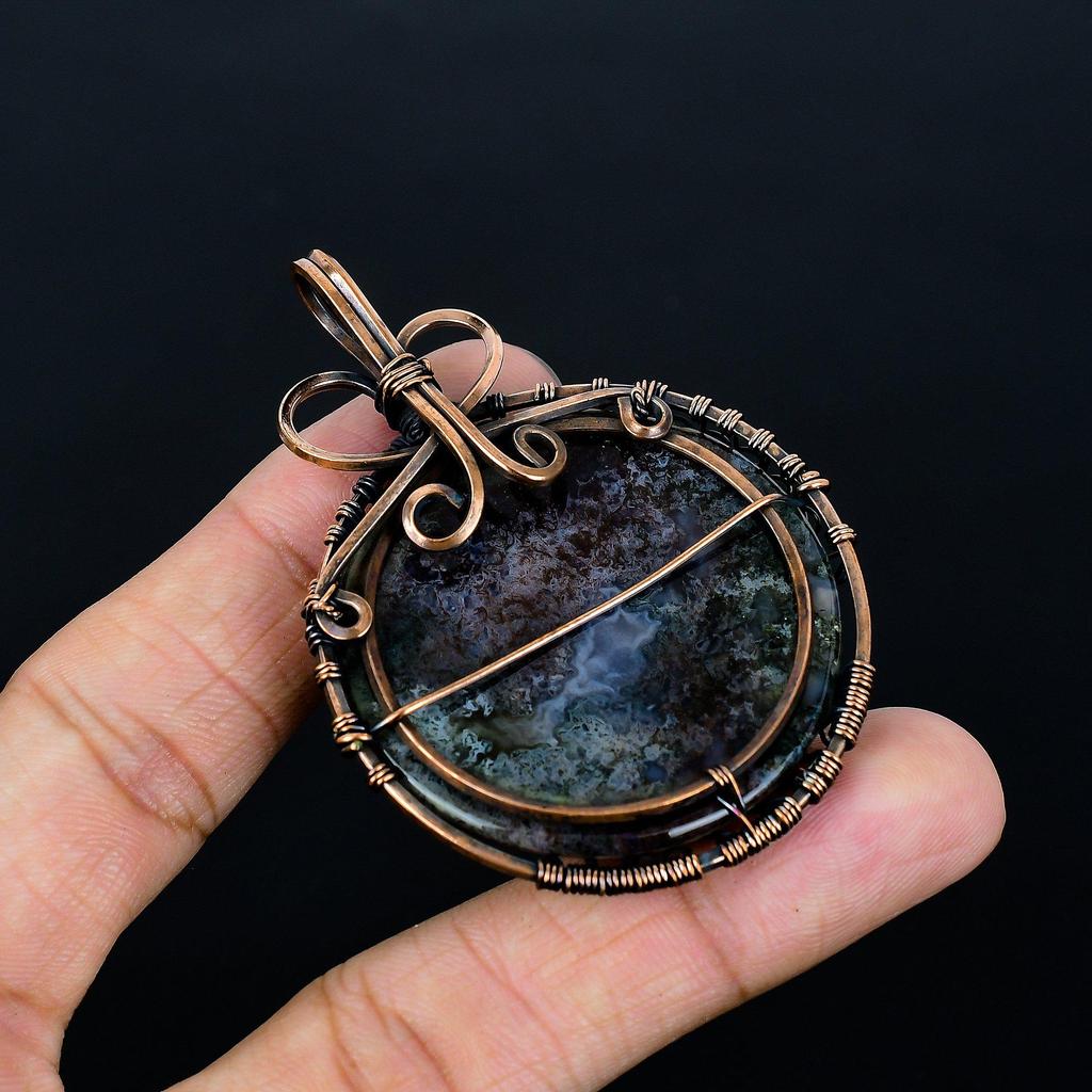Larivikite 999 Copper Wire Wrapped Pendant, Handmade Gemstone Tree Of Life Pendant Jewelry, Gifts For Wife Brand New Pendant