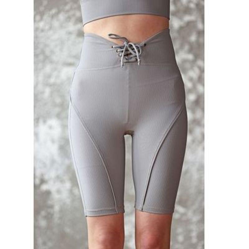 

Yoga Xiangmei Plus Size Cover Supernumerary Breast Pure Color Sports Vest Grey shorts S