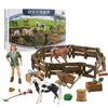 Happy Horse Farm Diy Creative Suit Model Fence Stable Worker Solid Static Sand Table Figure Ornament Toy