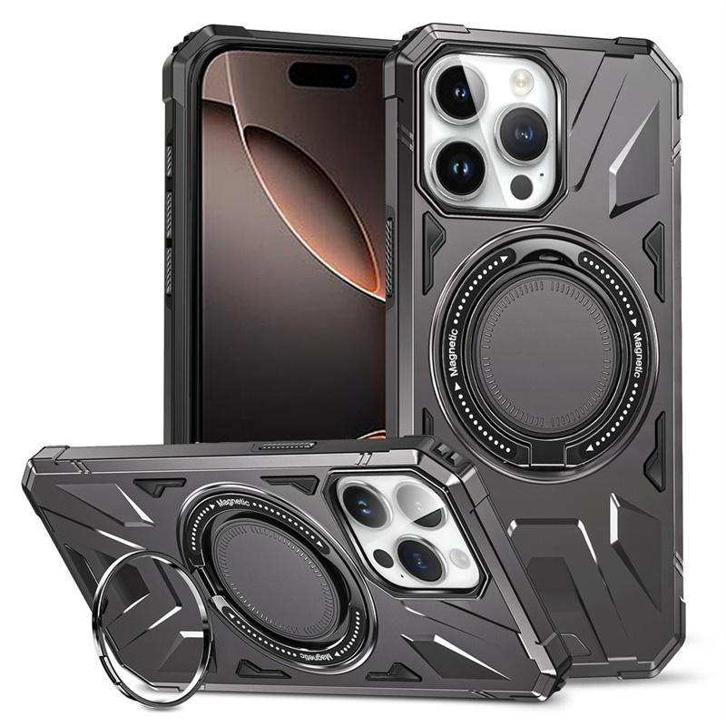 For Magsafe Shockproof Armor Ring Holder Phone Case For IPhone 16 15 14 13 12 11 Pro Max Plus Magnetic Wireless Charging Cover