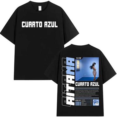AITANA CURRTO AZUL ALBUM T Shirt for Men Women Hiphop Streetwear Oversized Tops 100 Cotton TShirt AN6