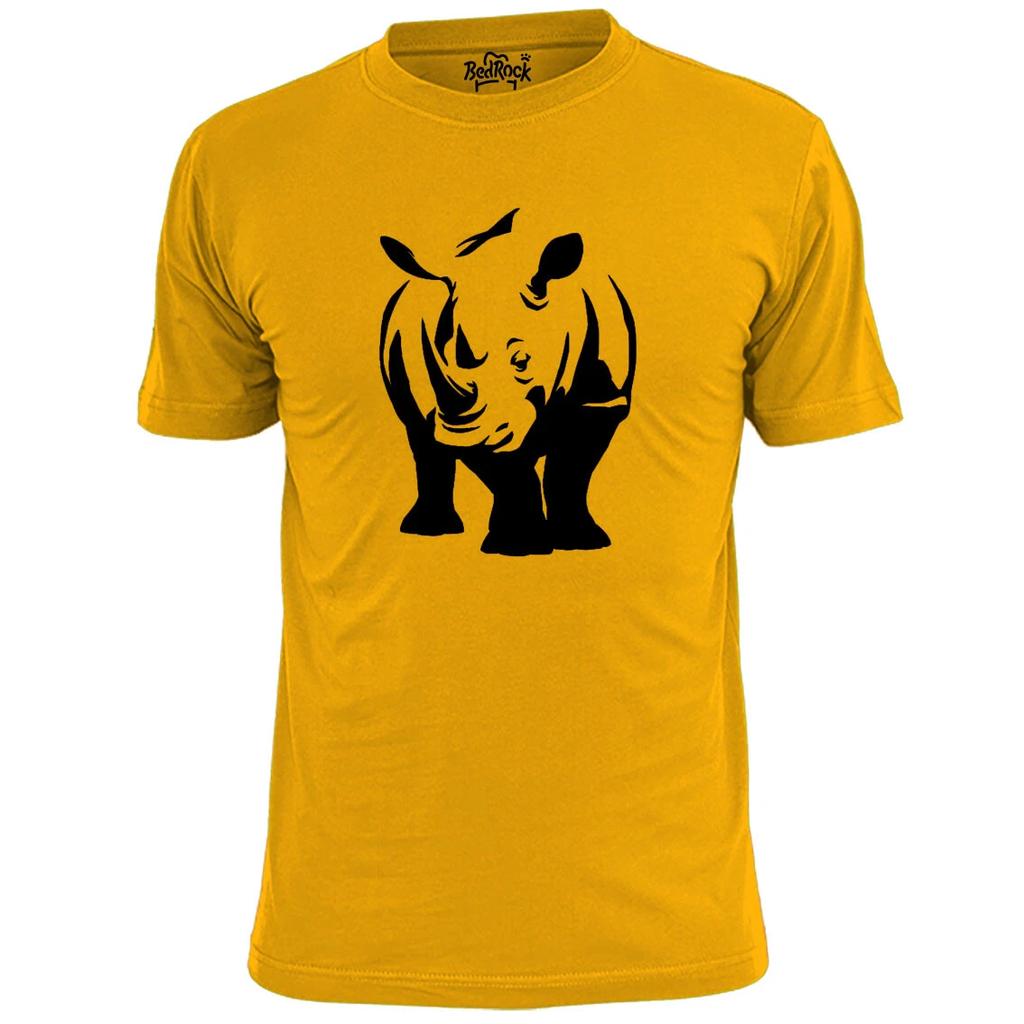 Mens Rhinoceros Stencil T shirt Rhino Wildlife
