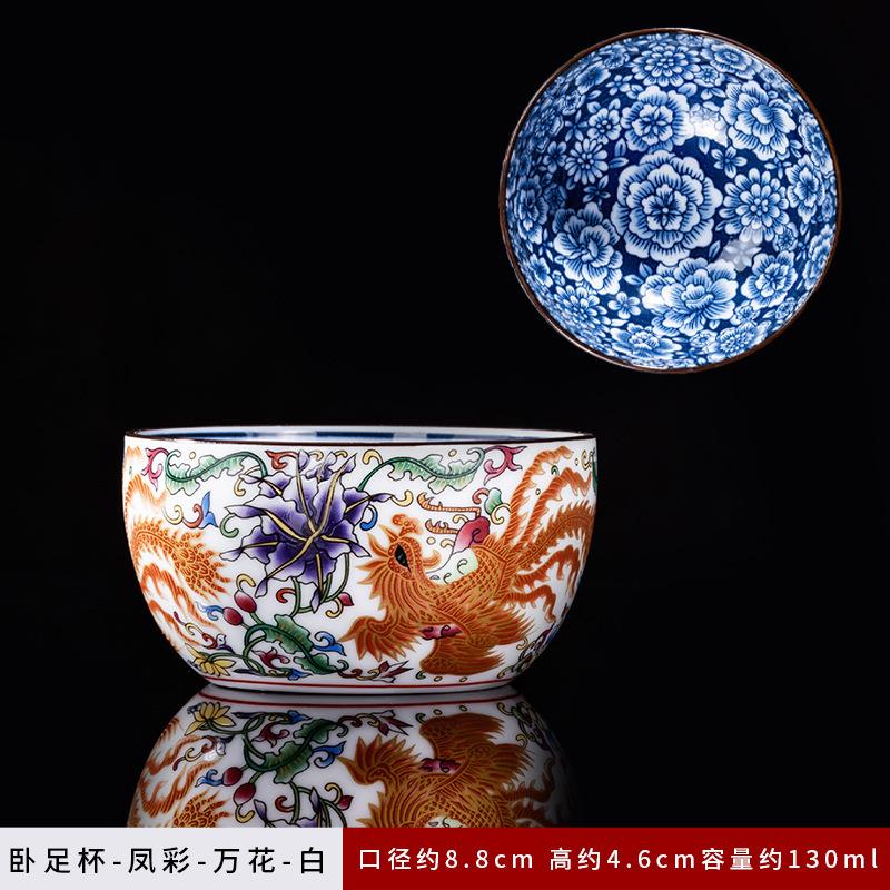Ceramic Filigree Enamel Master Large Capacity Kung Fu Retro Palace Style Single Bowl Gift Tea Cup