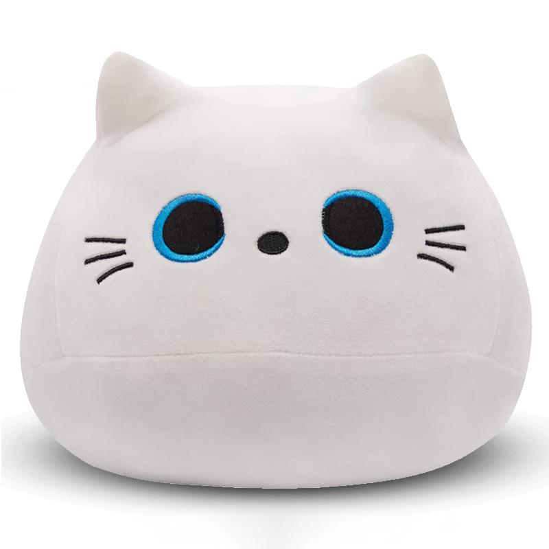 

10/30СМ Милые Плюшевые Игрушки Белый Черный Кот Мягкая Подушка Кавайный Котенок Кот Мультяшные Мягкие Животные Подушка Украшение Подвеска Подарок 10cm белый