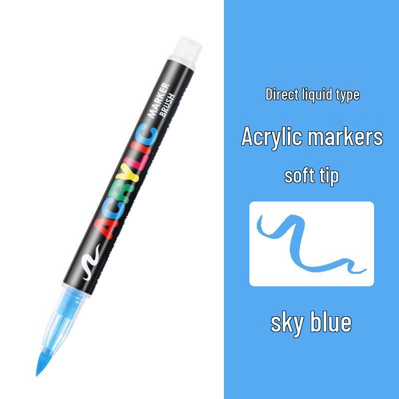 8101 Akrylové popisovače s měkkým hrotem - 12/24 barev pro studentské umění, DIY a graffiti projekty