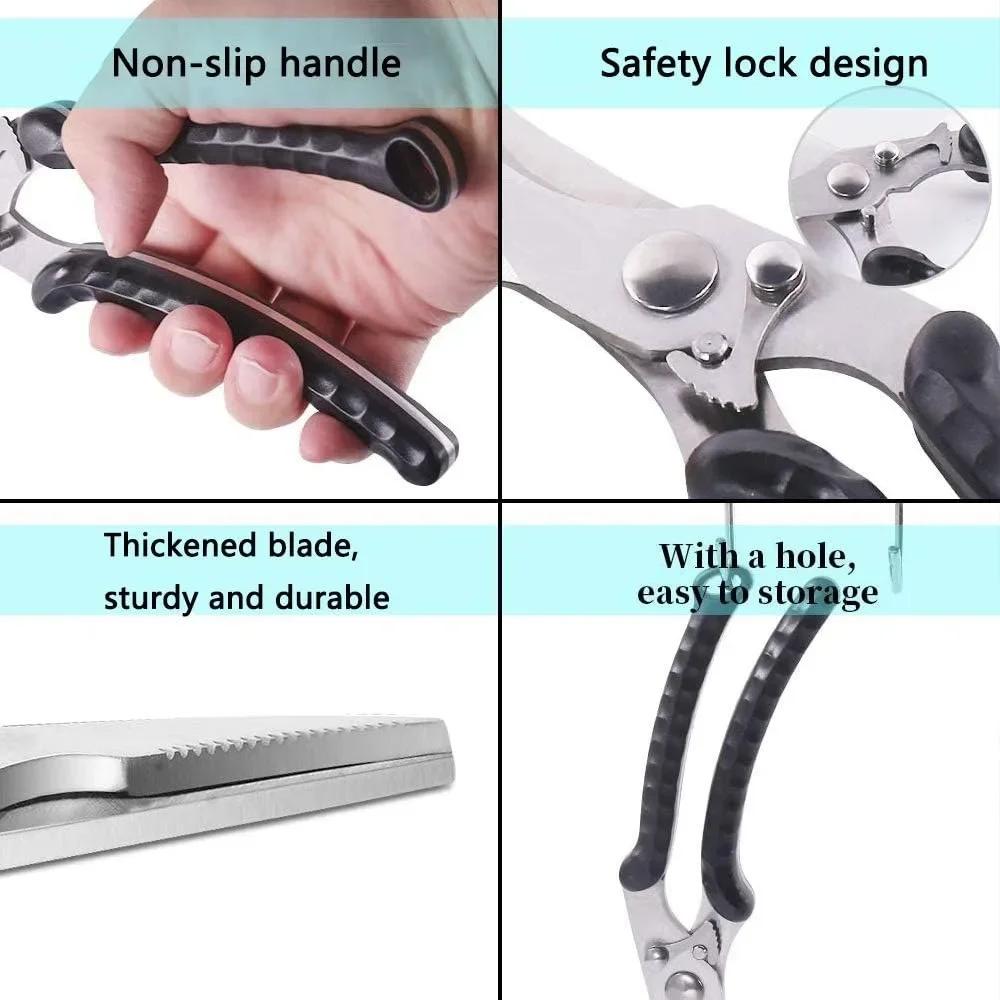 For Stainless Steel Kitchen Scissors Sharp Poultry Scissors, Non-slip Handle Poultry Scissors,