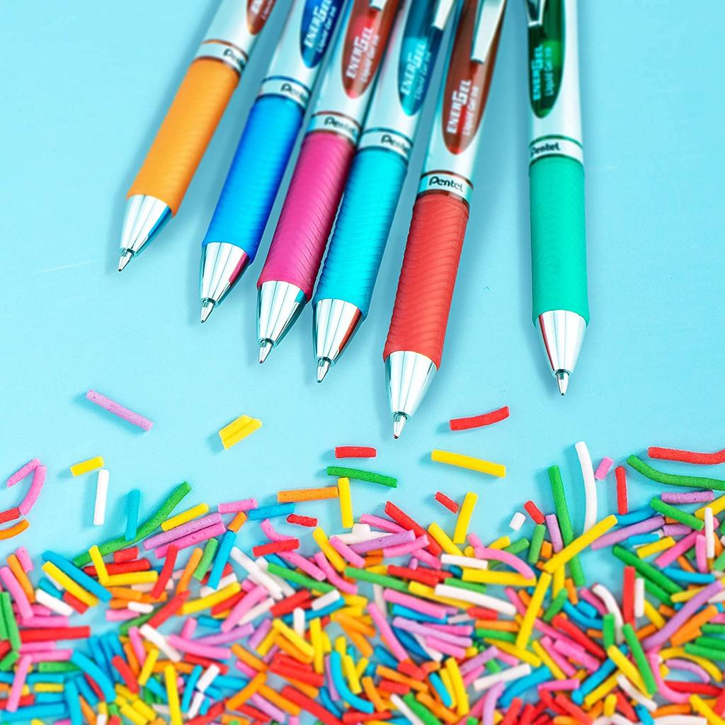 PENTEL Ballpoint Pen Gel Ink Energel Knock Type Limited Silver Shaft 20 Colors 0.7mm BL77-20