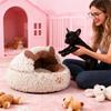 Katzenbett Höhle Überdacht für Winter Tier Kätzchen Welpe Kleiner Hundebett Warm Rutschfest Nest Haustierbedarf Balkon